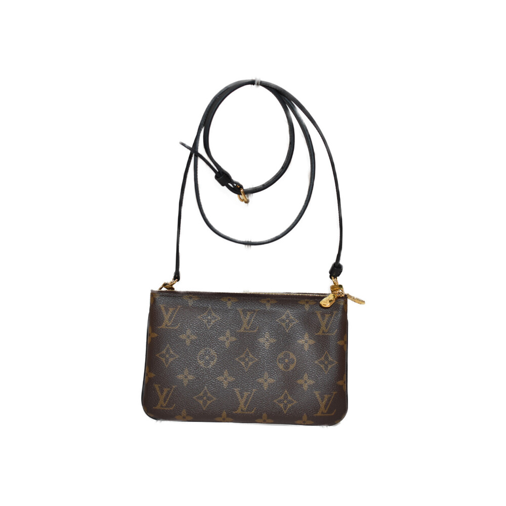 Louis Vuitton Double Reverse Brown Giant Zip Coated Pochette Crossbody Bag